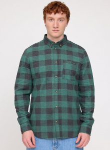 Checked Flannel Shirt - bottle/black melange