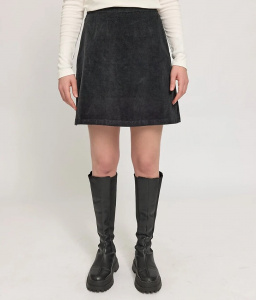 Corduroy Mini Skirt - black