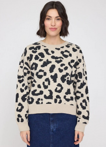 Leo Jacquard Knit Jumper - peyote/black