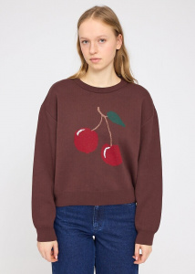 Icon Jacquard Knit Jumper - deep mahogany