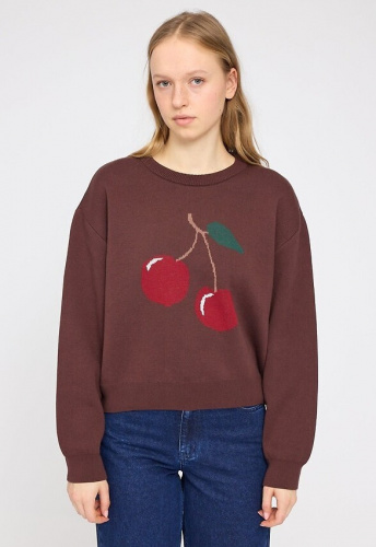Icon Jacquard Knit Jumper - deep mahogany