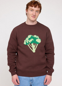 Icon Jacquard Knit Jumper - deep mahogany
