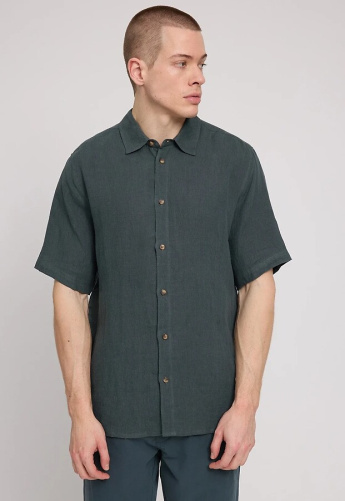 Kurzarm-Leinenhemd - bottle