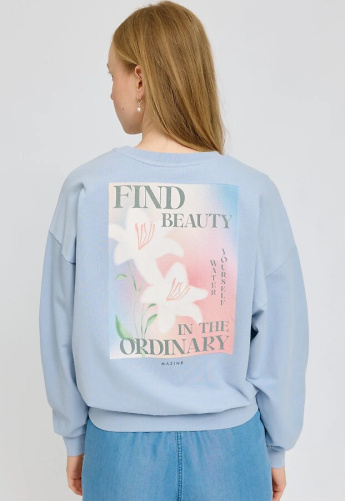 Back Print Sweatshirt - cloud blue/lily
