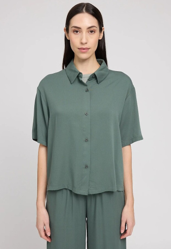 Kurzarm-Viskose-Bluse - bottle