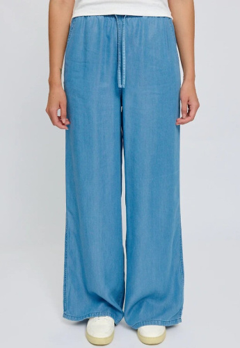 Drawstring Tencel Pants - dark blue wash