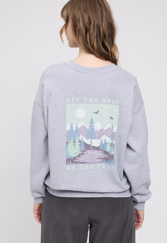 Back Print Sweatshirt - grey melange/off the grid