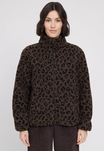 Printed Teddy-Fleece Jacket - chocolate brown/printed