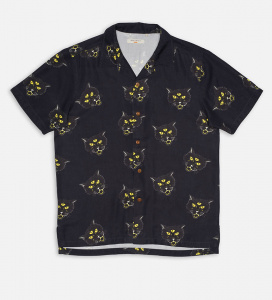 Arvid The Cat Hawaii Shirt - anthracite