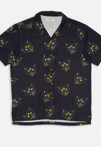 Hawaii-Hemd "Arvid The Cat" - anthrazit