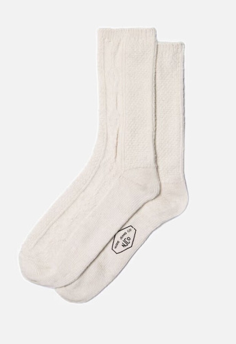 Nudie "Women Cable Socks" - off white