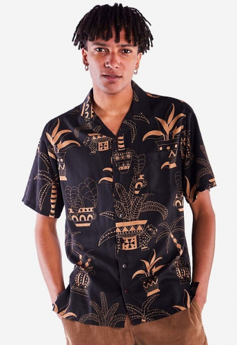 Kurzarm-Hemd "Aloha Ceramic Pots" - schwarz