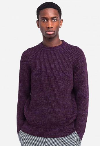 Woll-Strickpullover "Equinoxe" - prune