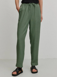 Pants "Moonflower" (linen) - khaki