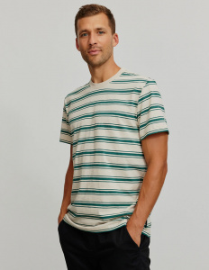 T-Shirt "Cassava Stripes" - grün