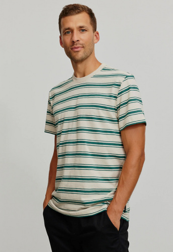 T-Shirt "Cassava Stripes" - grün