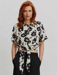 Blouse "Ocra Bloom" (linen) - white