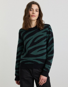 Strickpullover "Pistia Zebra" - deep green