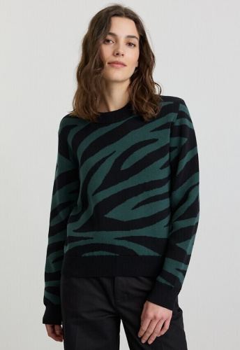Strickpullover "Pistia Zebra" - deep green