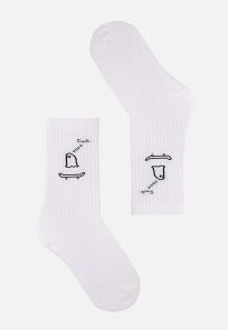 Socken "Bergenia Geisterfahrer" - weiß