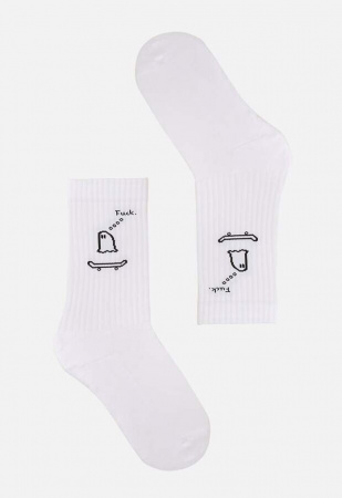 Socken "Bergenia Geisterfahrer" - weiß