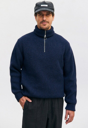 Rotholz "Heavy Knit Troyer" (Wolle) - blue melange