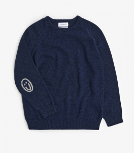 Rotholz "Smiley Knit Sweatshirt" (wool) - blue melange
