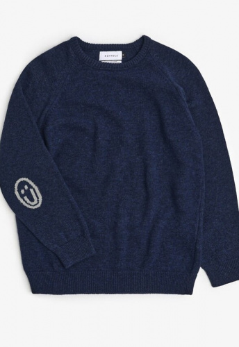 Rotholz "Smiley Knit Sweatshirt" (Wolle) - blue melange