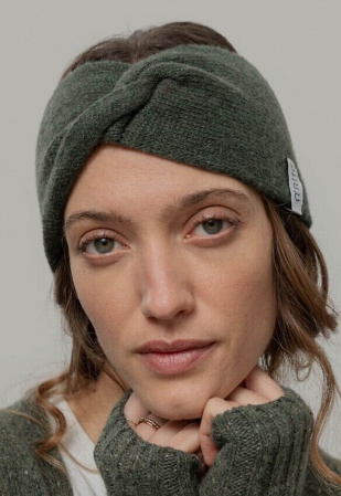 Kaschmir-Stirnband "Nadia" - green foresta