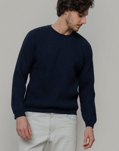 Cashmere Knit Sweater "Sante" - blue mora