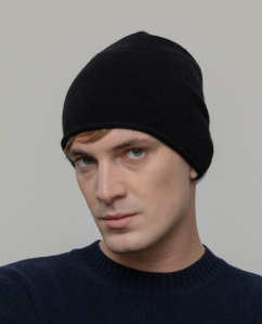 Woll-Beanie "Frank" - black ardesia