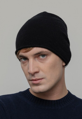 Woll-Beanie "Frank" - black ardesia