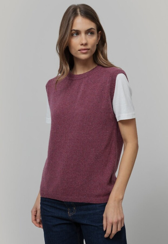 Kaschmir-Pullunder "Angela" - red marsala