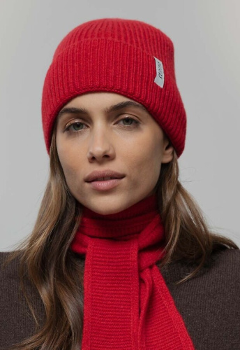 Cashmere Beanie "Marcello" - red papavero