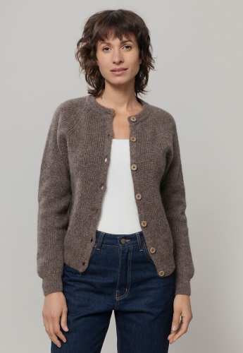 Alpaca Knit Cardigan "Vittoria" - beige argilla