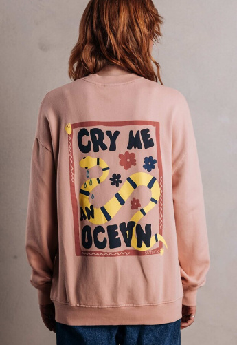 Sweater "Cry Me An Ocean" - rosa