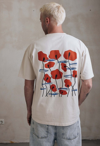 T-Shirt "Sardine Garden" - light beige