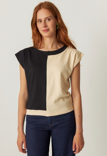 Shirt "Ekai" - schwarz/weiß