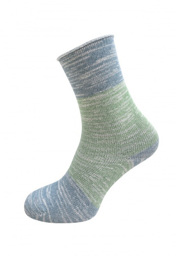 Wollsocke "Wool Blockstripe Melange" - lake