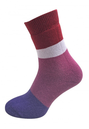 Wollsocke "Wool Plüsch 4 Stripes" - rosewood