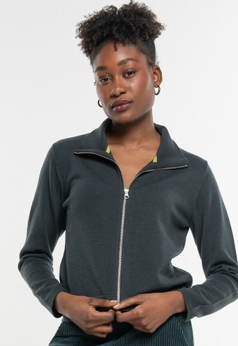 Cot-Wool Short Jacket (wool) - blackgreen