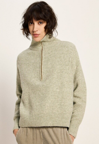 Lanius "Half-Zip sweater" (Alpaca/Wool) - green melange