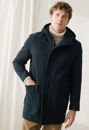 Woll-Mantel "Melchor" - navy