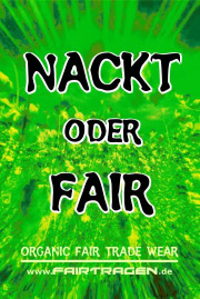 Autocollant "Nackt oder fair"