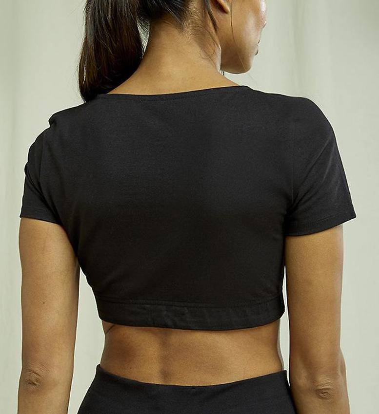 Organic Cotton Yoga Scoop Crop Top - Black – The FAIR Shop